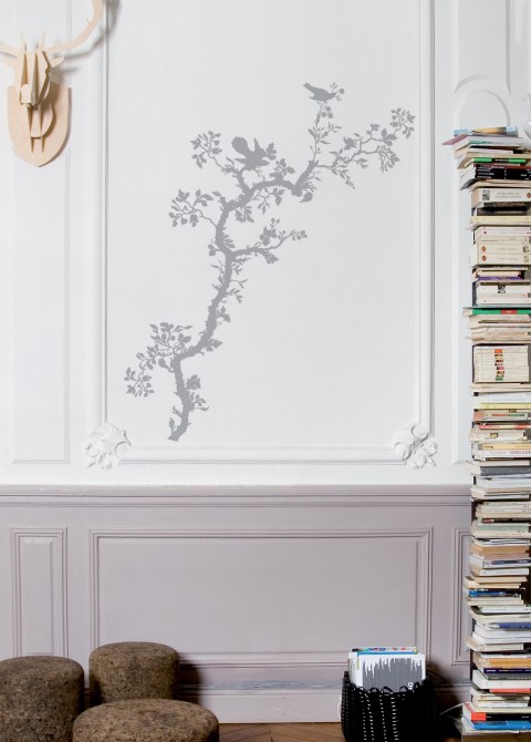 Bird branch dove grey